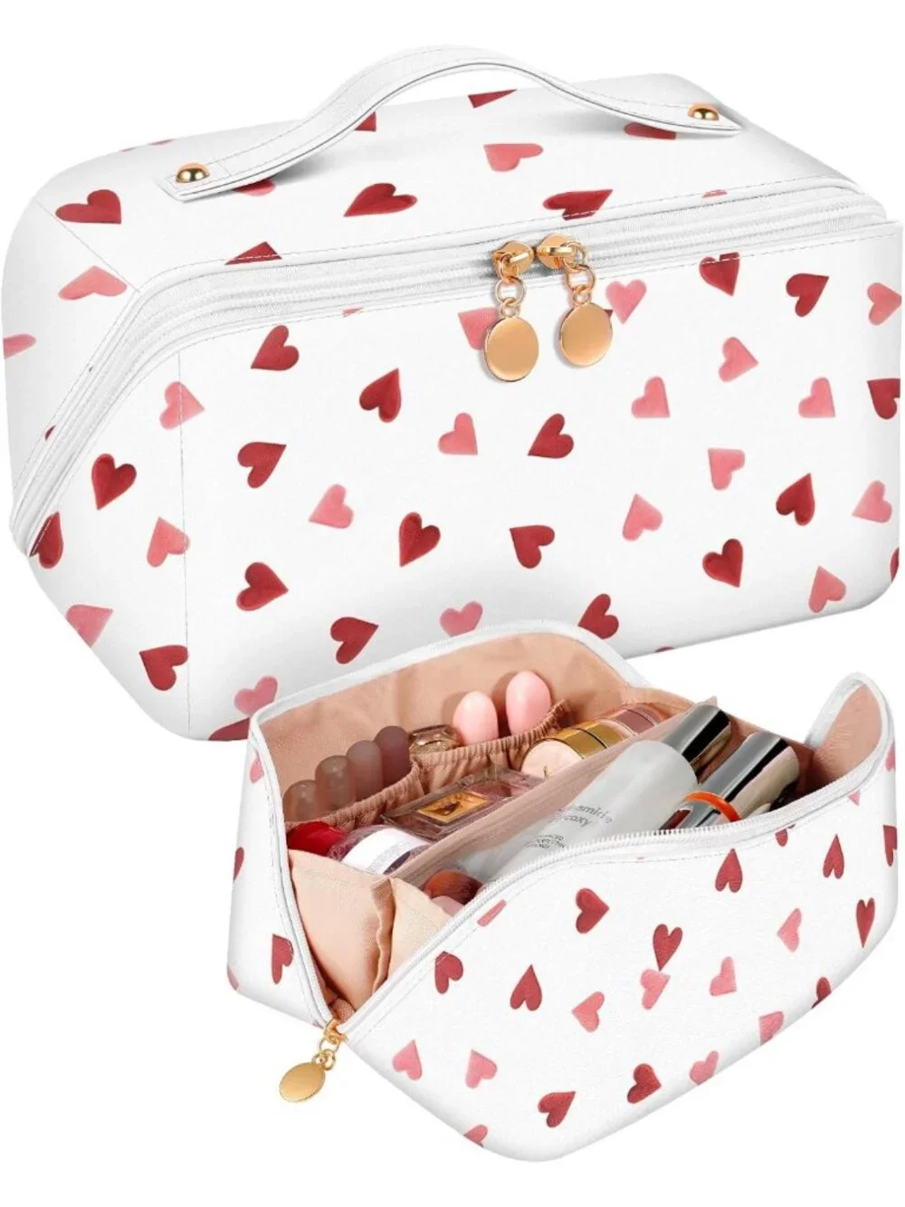 Cute Large Capacity Makeup Bag - Travel Cosmetic Organizer, Foldable